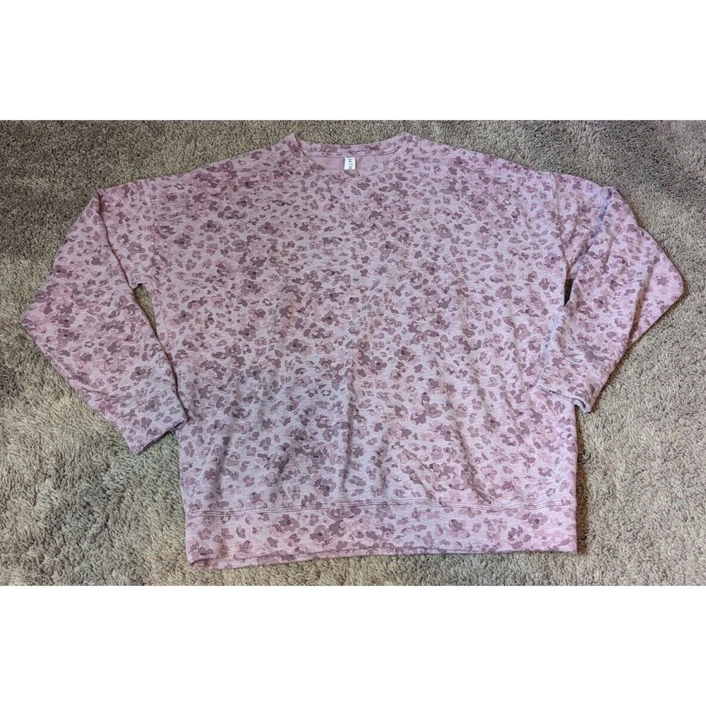 Athleta Studio to Street Splatter Sweatshirt Pink Size Small 566636 06